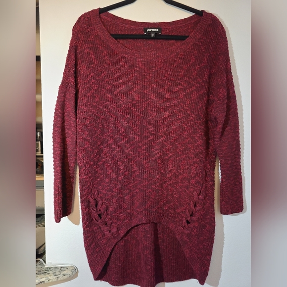 Express Marled Lace Up Side Sweater - Picture 2 of 2